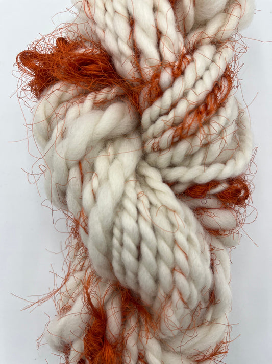 Burnt Orange Sari Silk Art Yarn #327